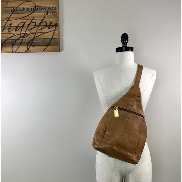 Tignanello Tan Leather Sling Bag - Picture 1 of 15